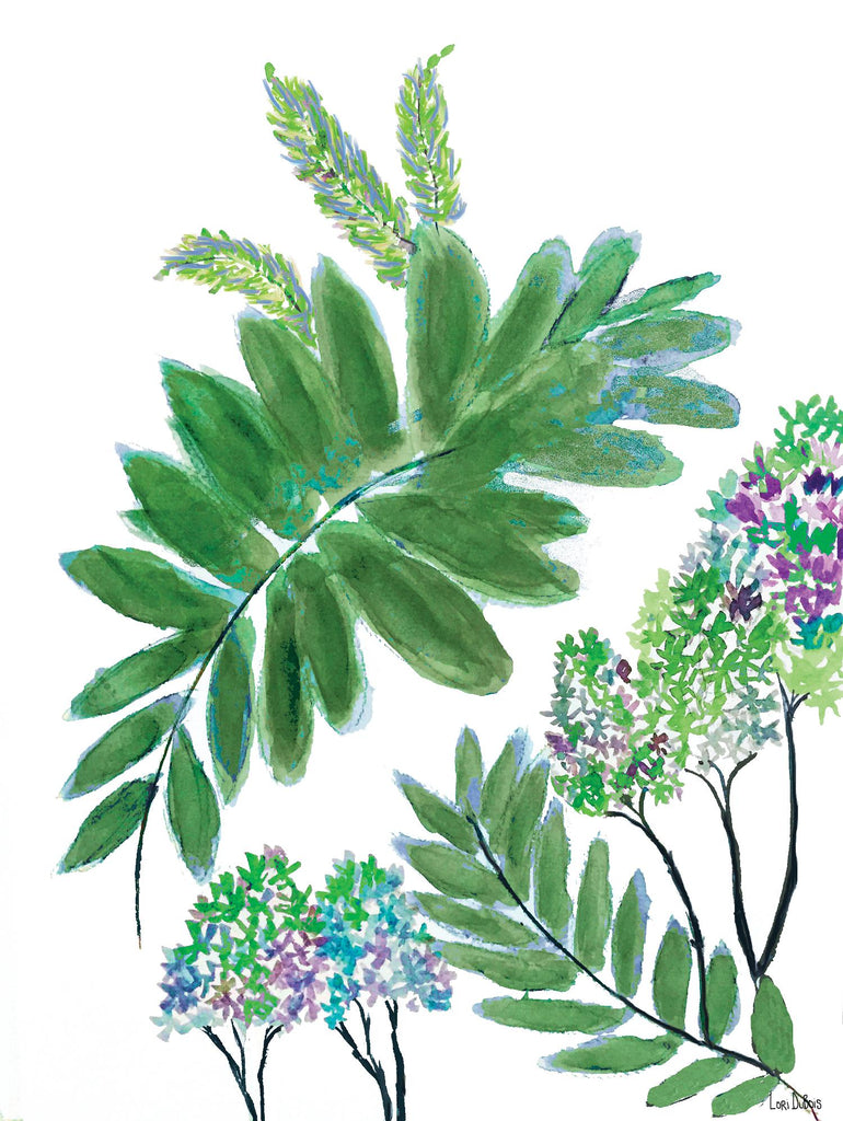 Mimosa - Moss - 15 by Lori Dubois on GIANT ART - green botanical leaves