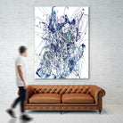 Weave - Blue - 1 by Lori Dubois on GIANT ART - blue linear mixed up