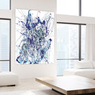 Weave - Blue - 1 by Lori Dubois on GIANT ART - blue linear mixed up
