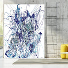 Weave - Blue - 1 by Lori Dubois on GIANT ART - blue linear mixed up