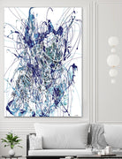 Weave - Blue - 1 by Lori Dubois on GIANT ART - blue linear mixed up