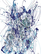 Weave - Blue - 1 by Lori Dubois on GIANT ART - blue linear mixed up