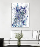 Weave - Blue - 1 by Lori Dubois on GIANT ART - blue linear mixed up