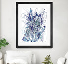Weave - Blue - 1 by Lori Dubois on GIANT ART - blue linear mixed up
