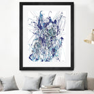 Weave - Blue - 1 by Lori Dubois on GIANT ART - blue linear mixed up
