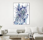 Weave - Blue - 1 by Lori Dubois on GIANT ART - blue linear mixed up