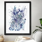 Weave - Blue - 1 by Lori Dubois on GIANT ART - blue linear mixed up