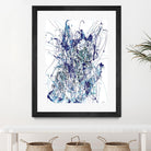 Weave - Blue - 1 by Lori Dubois on GIANT ART - blue linear mixed up