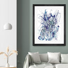 Weave - Blue - 1 by Lori Dubois on GIANT ART - blue linear mixed up
