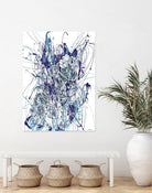 Weave - Blue - 1 by Lori Dubois on GIANT ART - blue linear mixed up