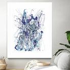 Weave - Blue - 1 by Lori Dubois on GIANT ART - blue linear mixed up