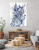 Weave - Blue - 1 by Lori Dubois on GIANT ART - blue linear mixed up