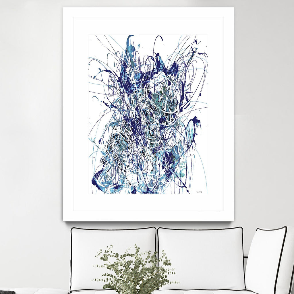 Weave - Blue - 1 by Lori Dubois on GIANT ART - blue linear mixed up