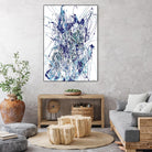 Weave - Blue - 1 by Lori Dubois on GIANT ART - blue linear mixed up