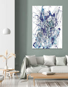 Weave - Blue - 1 by Lori Dubois on GIANT ART - blue linear mixed up