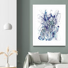 Weave - Blue - 1 by Lori Dubois on GIANT ART - blue linear mixed up