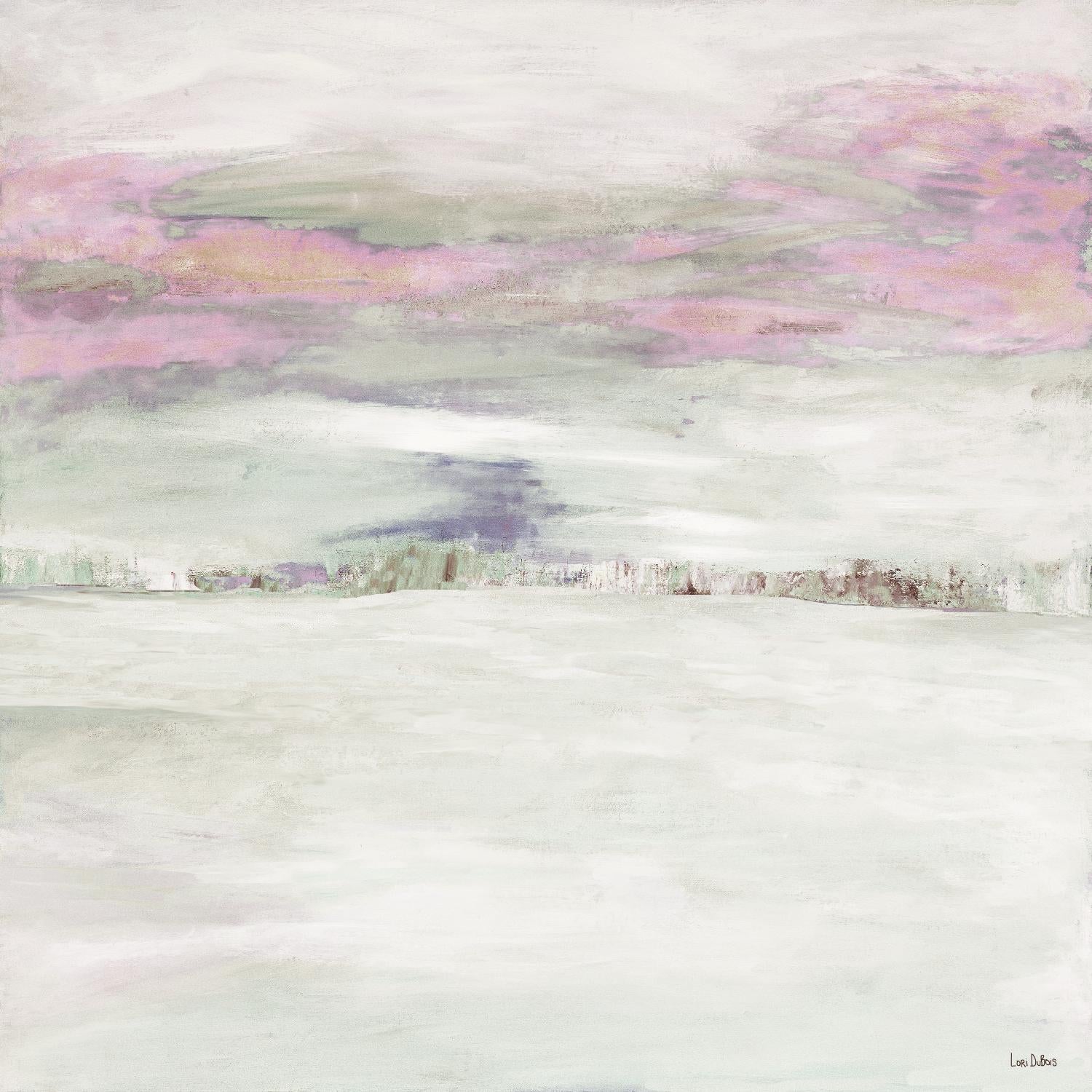 Ciel d'hiver de Lori Dubois sur GIANT ART - rose abstrait paysage contemporain