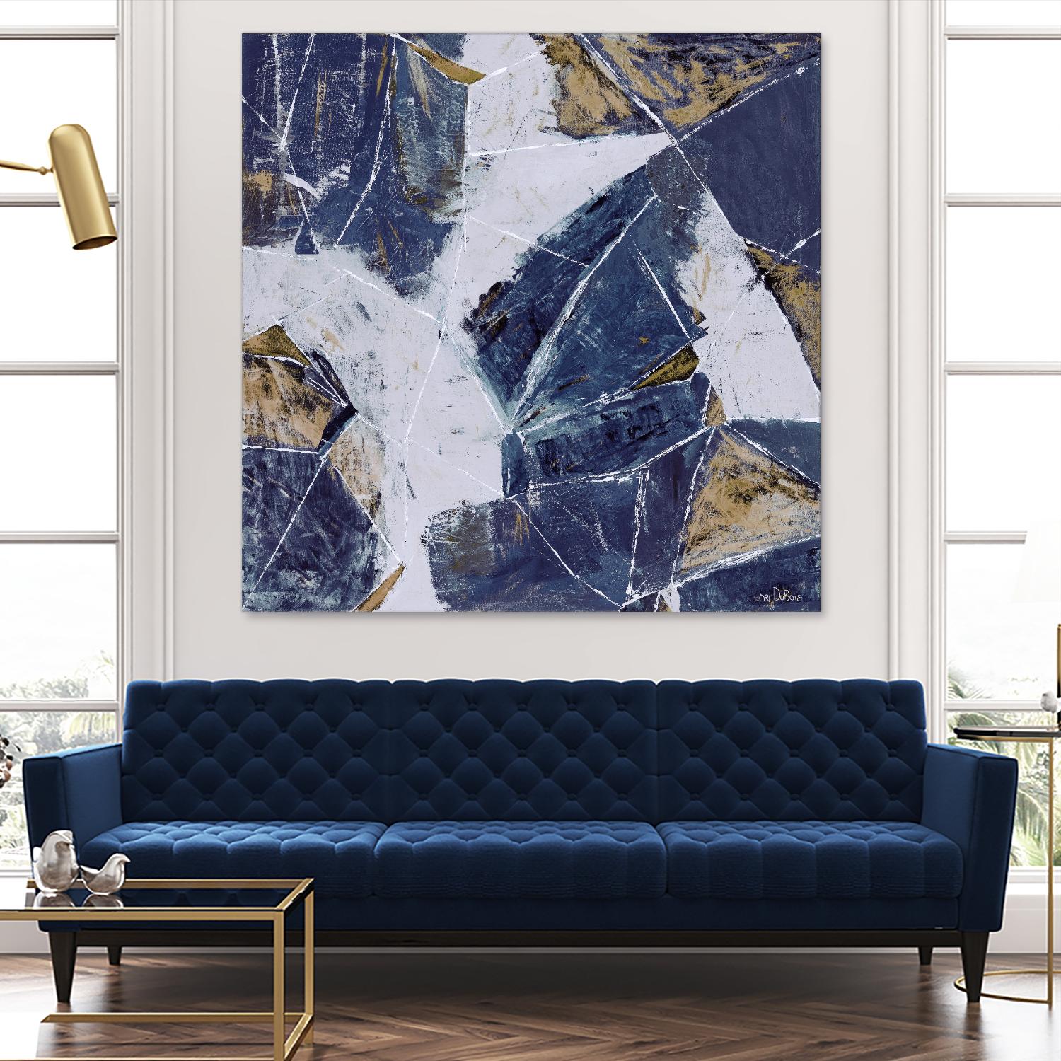 Tiger's Eye - Blue - B - 3 by Lori Dubois on GIANT ART - beige abstract