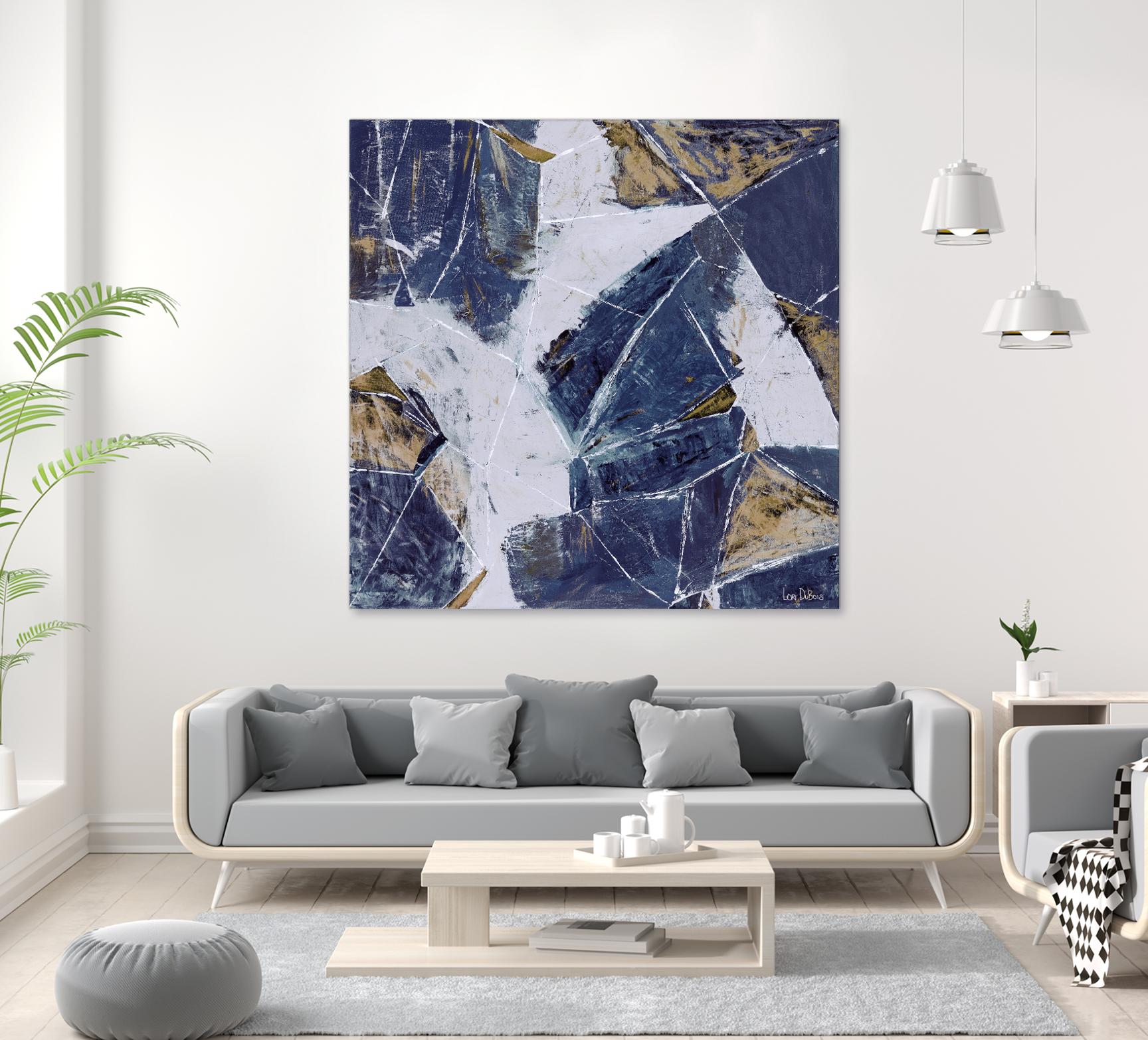 Tiger's Eye - Blue - B - 3 by Lori Dubois on GIANT ART - beige abstract