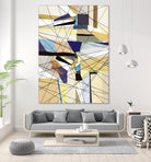 Navigation by Lori Dubois on GIANT ART - beige linear angled black lines