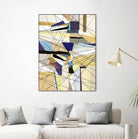 Navigation by Lori Dubois on GIANT ART - beige linear angled black lines