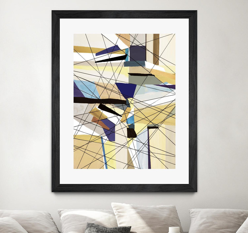 Navigation by Lori Dubois on GIANT ART - beige linear angled black lines