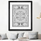 Dynasty-III by Lori Dubois on GIANT ART - white patterns gray border