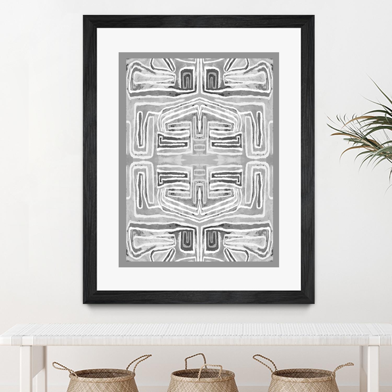 Dynasty-III by Lori Dubois on GIANT ART - white patterns gray border