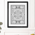 Dynasty-III by Lori Dubois on GIANT ART - white patterns gray border