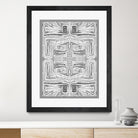Dynasty-III by Lori Dubois on GIANT ART - white patterns gray border