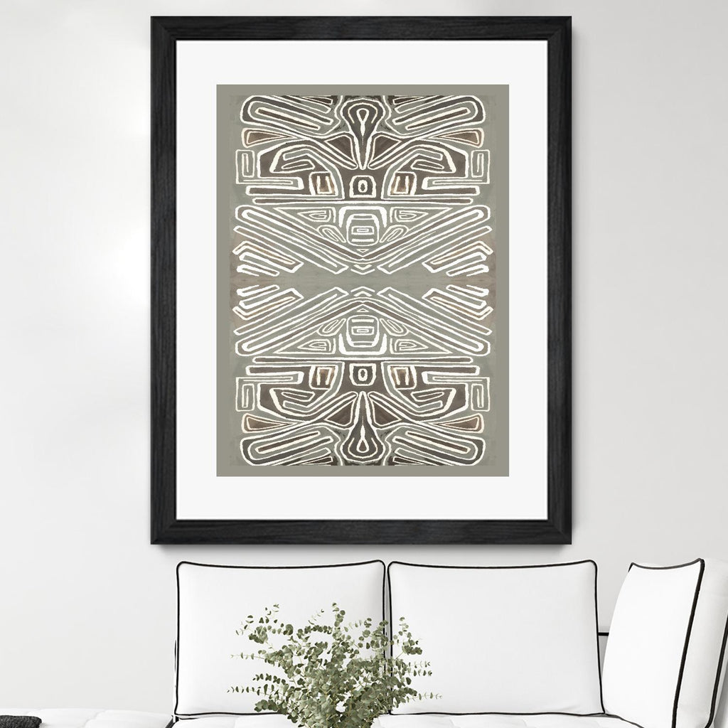 Phoenix-II by Lori Dubois on GIANT ART - white patterns gray border