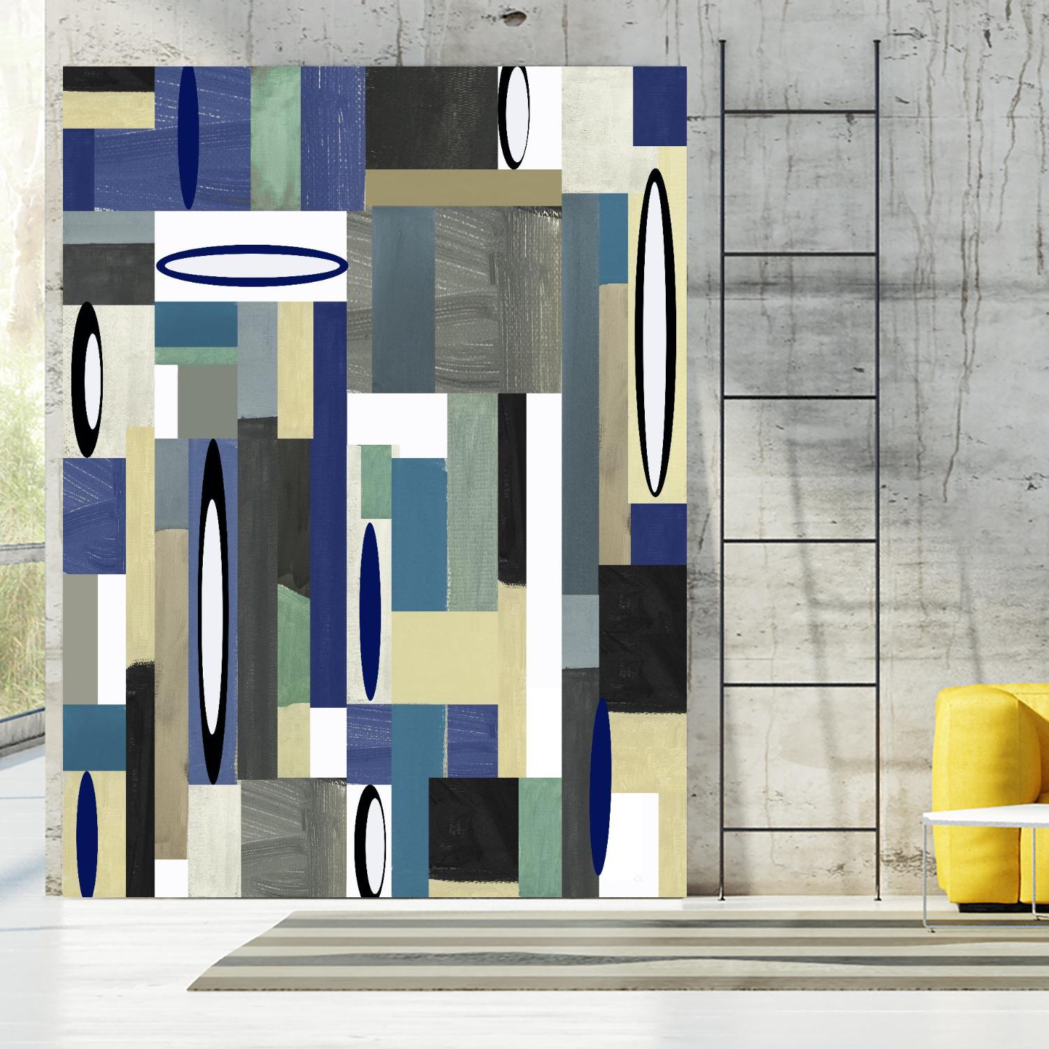 MercuryBlue-II by Lori Dubois on GIANT ART - blue linear black & white