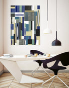 MercuryBlue-II by Lori Dubois on GIANT ART - beige linear artiste québécois