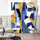CosmicRain by Lori Dubois on GIANT ART - gold geometric triangles