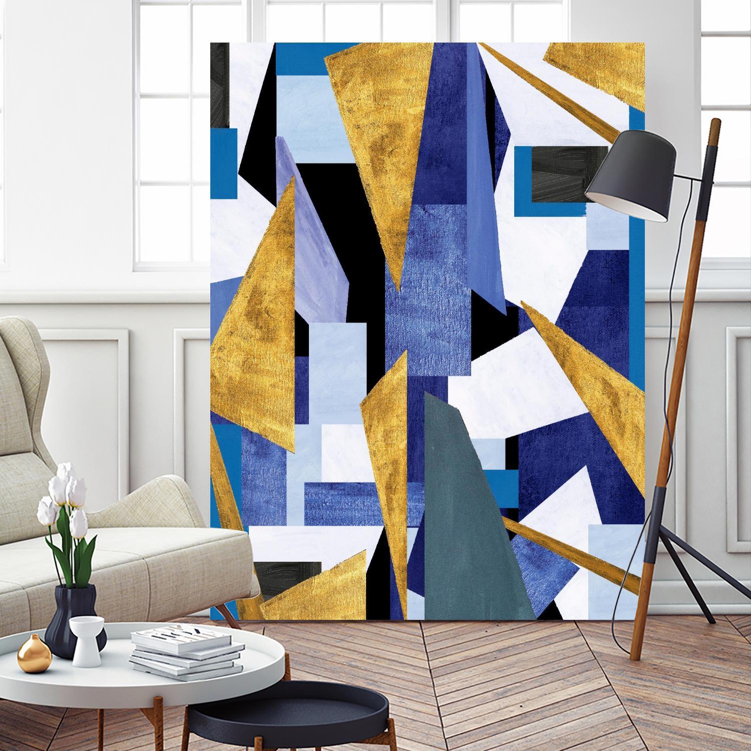 CosmicRain by Lori Dubois on GIANT ART - gold geometric triangles