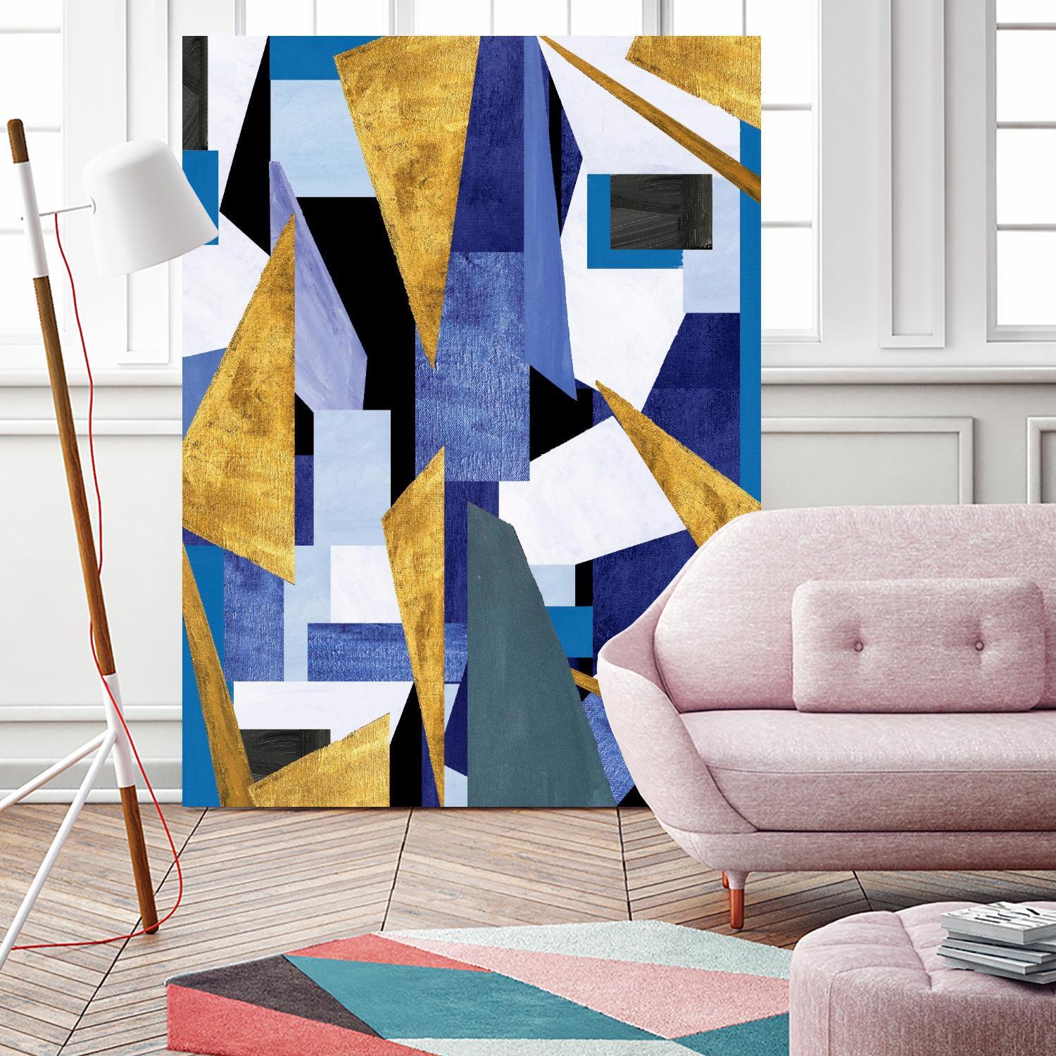 CosmicRain by Lori Dubois on GIANT ART - gold geometric triangles