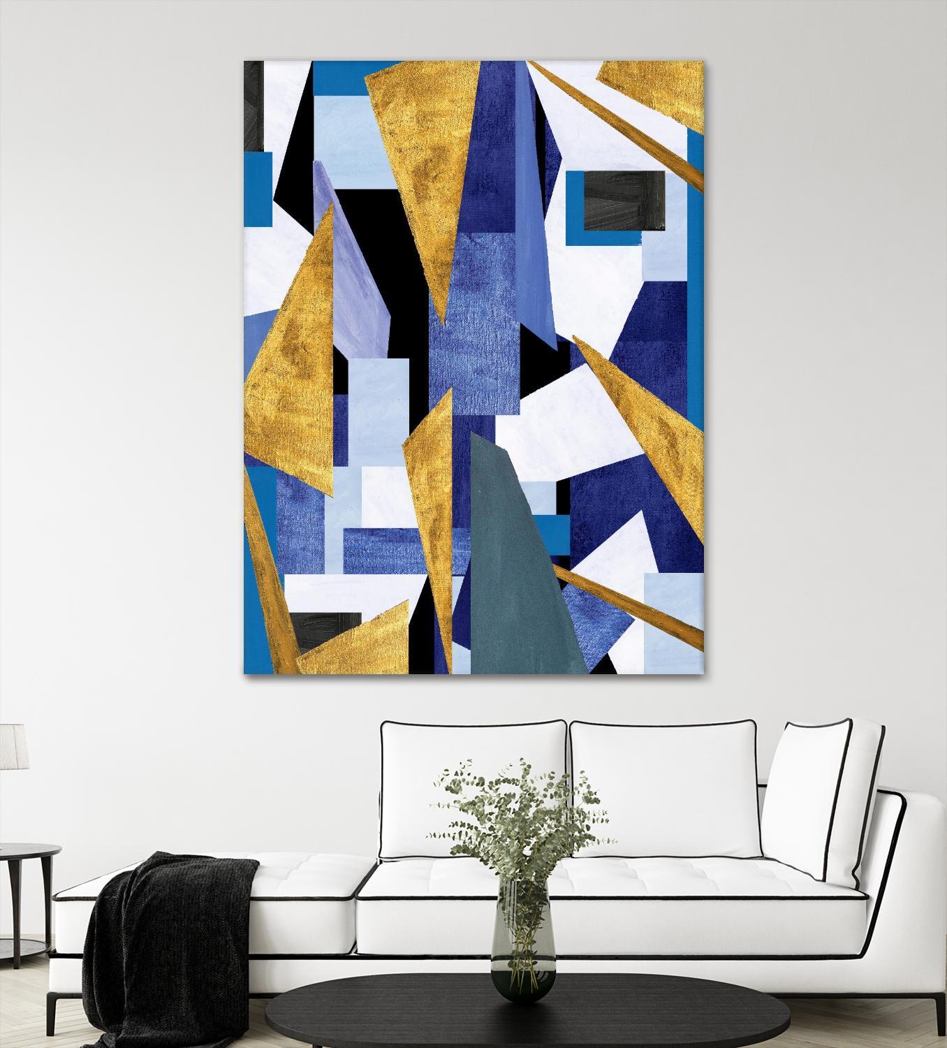CosmicRain by Lori Dubois on GIANT ART - gold geometric triangles