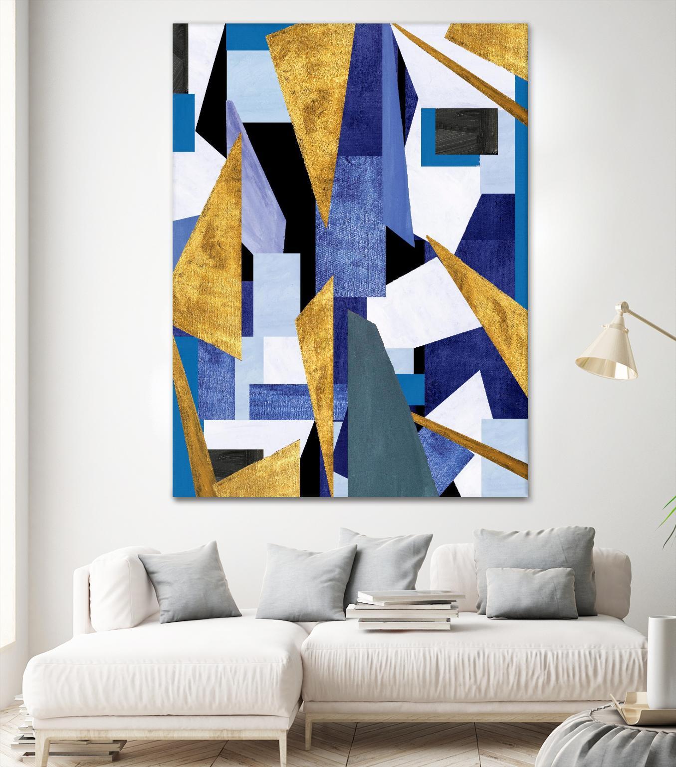 CosmicRain by Lori Dubois on GIANT ART - gold geometric triangles