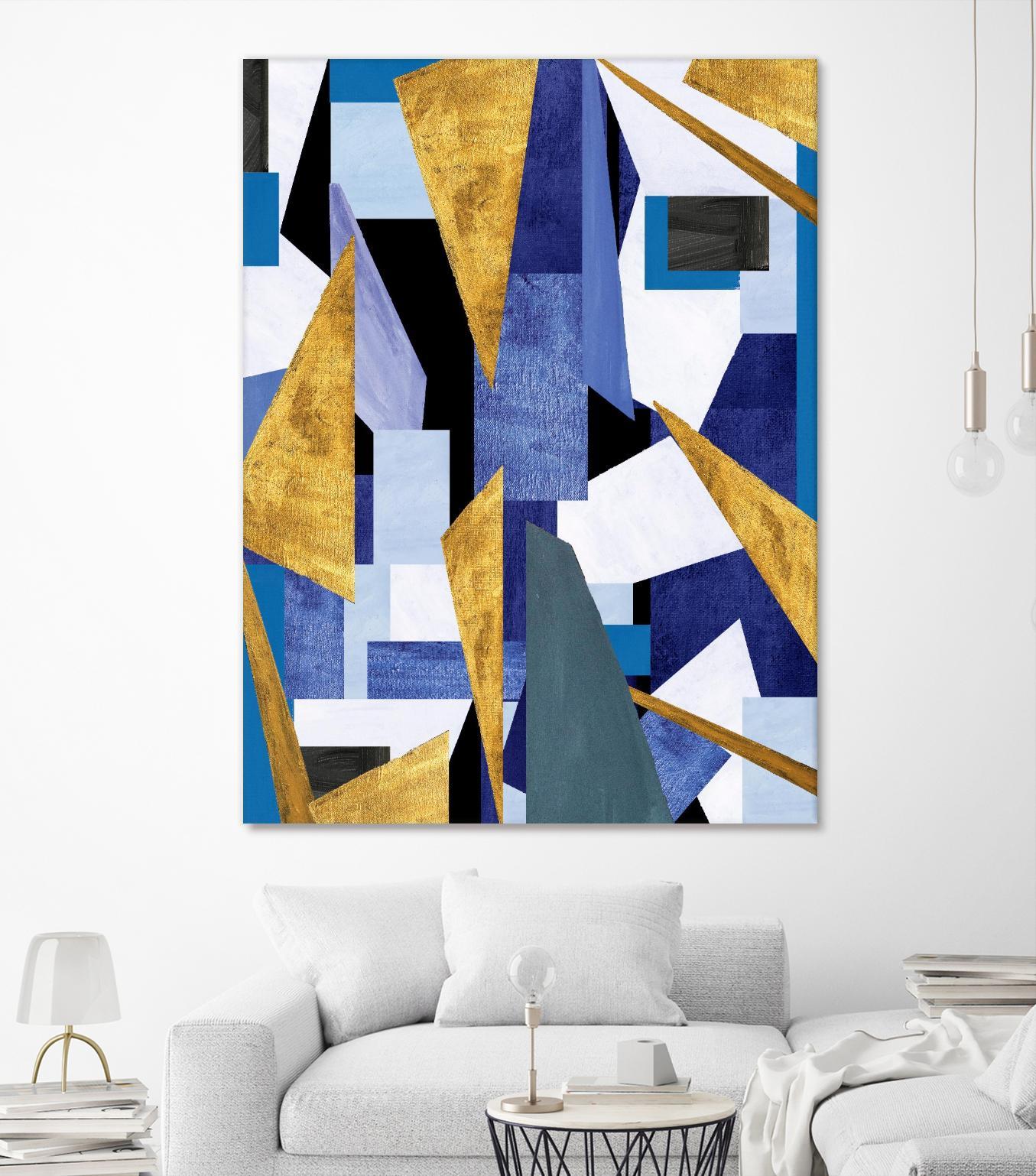 CosmicRain by Lori Dubois on GIANT ART - gold geometric triangles