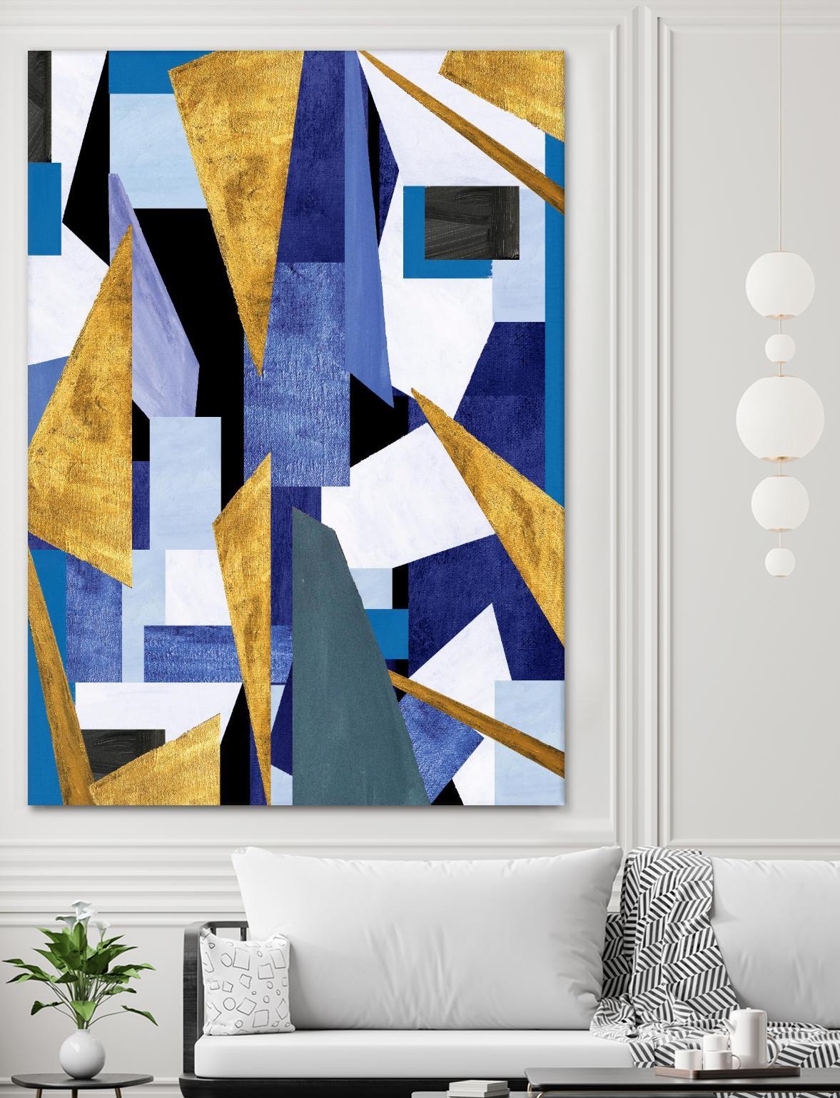 CosmicRain by Lori Dubois on GIANT ART - gold geometric triangles