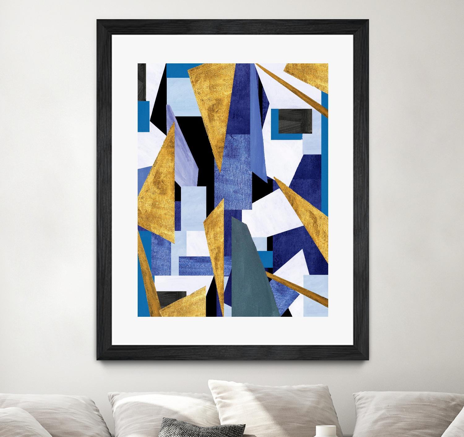 CosmicRain by Lori Dubois on GIANT ART - gold geometric black background