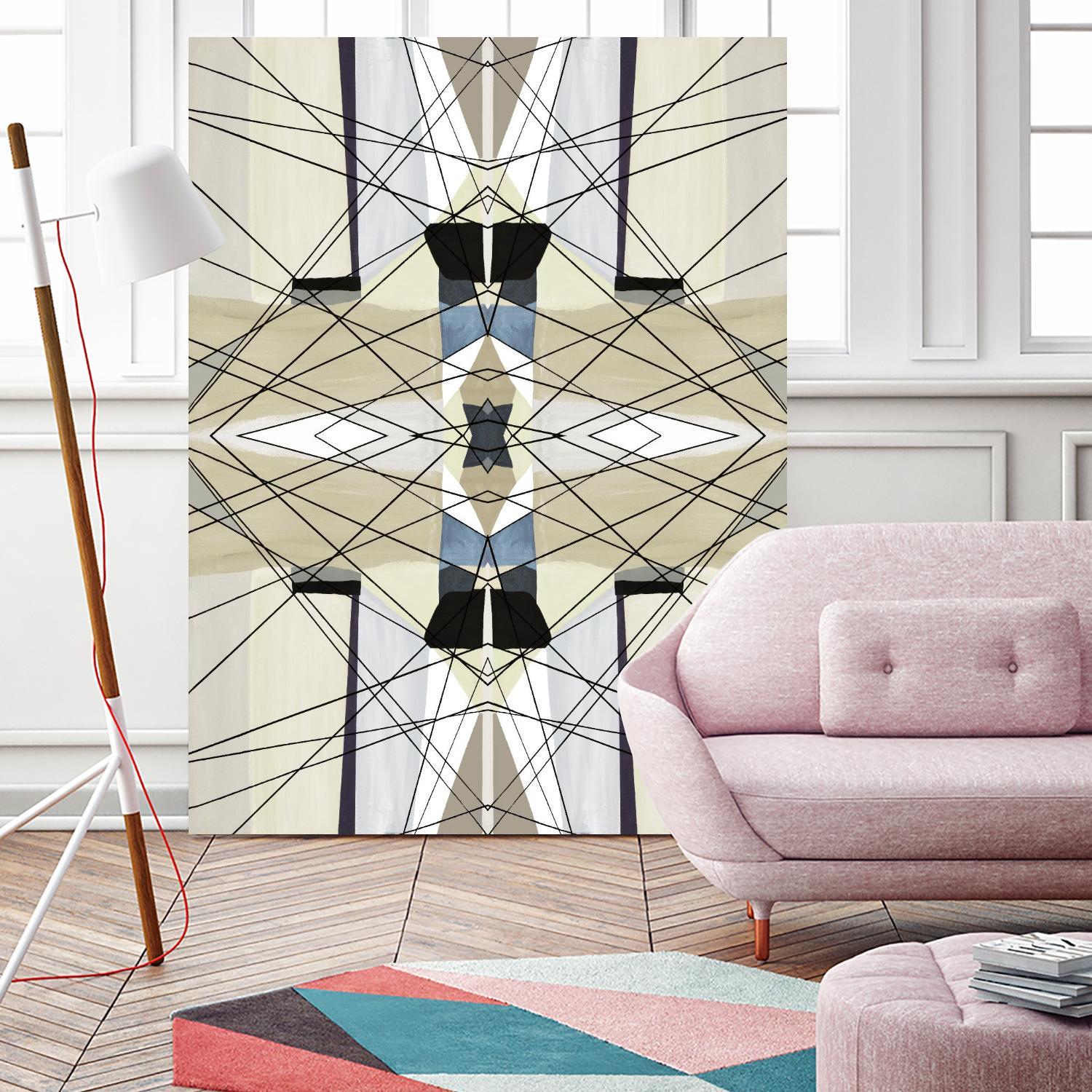 Nuance-I by Lori Dubois on GIANT ART - beige linear géométrique