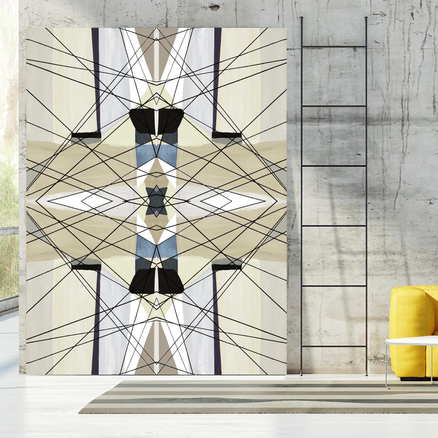 Nuance-I by Lori Dubois on GIANT ART - beige linear géométrique