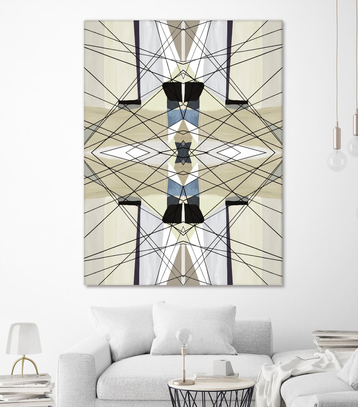 Nuance-I by Lori Dubois on GIANT ART - beige linear géométrique