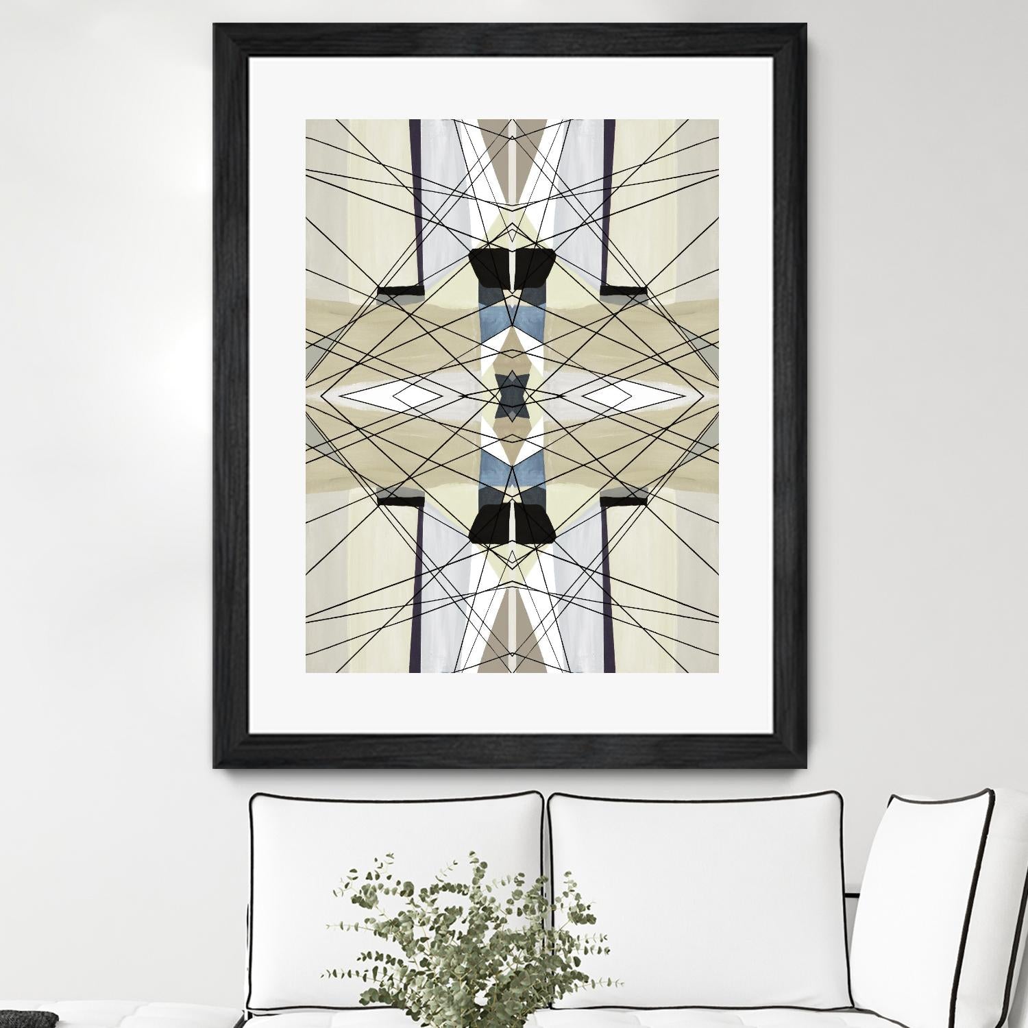 Nuance-I by Lori Dubois on GIANT ART - beige linear géométrique