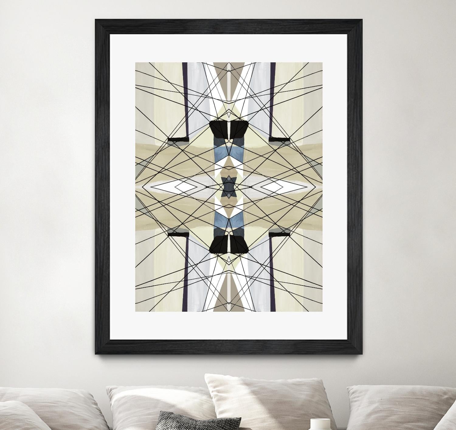 Nuance-I by Lori Dubois on GIANT ART - beige linear géométrique