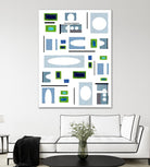 DottedLines by Lori Dubois on GIANT ART - green shapes black & white