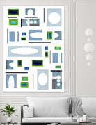 DottedLines by Lori Dubois on GIANT ART - green shapes black & white