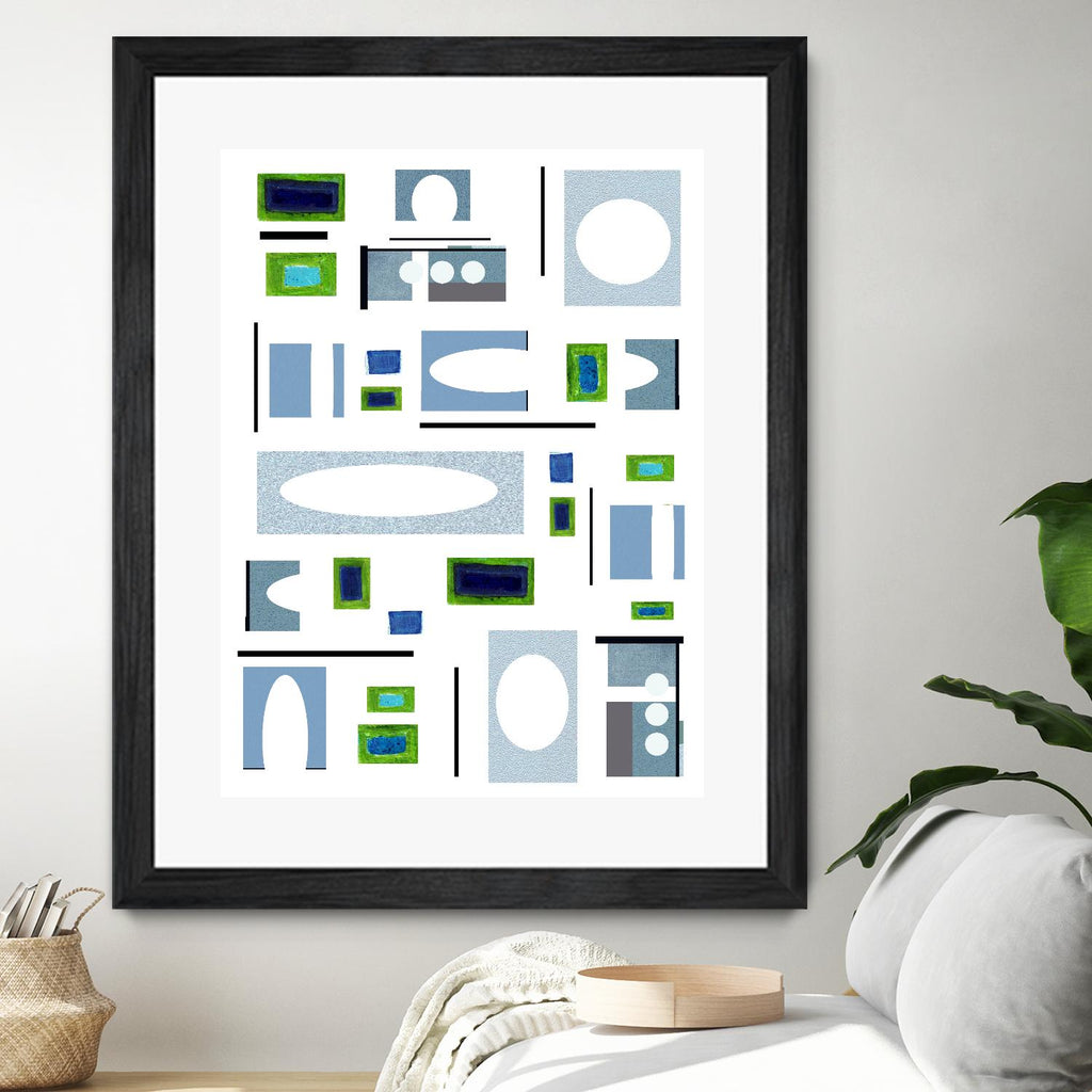 DottedLines by Lori Dubois on GIANT ART - green shapes rectangles