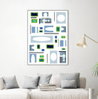DottedLines by Lori Dubois on GIANT ART - green shapes black & white